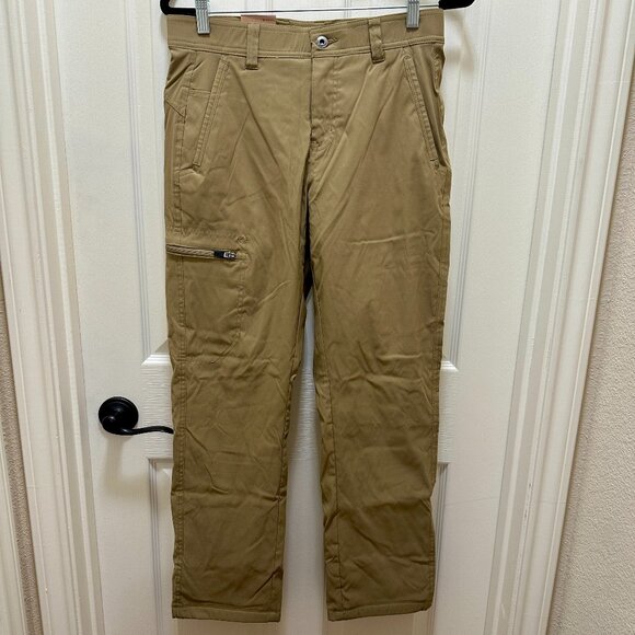 Eddie Bauer Men's Rainier Fleece Lined Pant Size 30X30 Tan Stretch Fit (NEW) - Picture 2 of 16